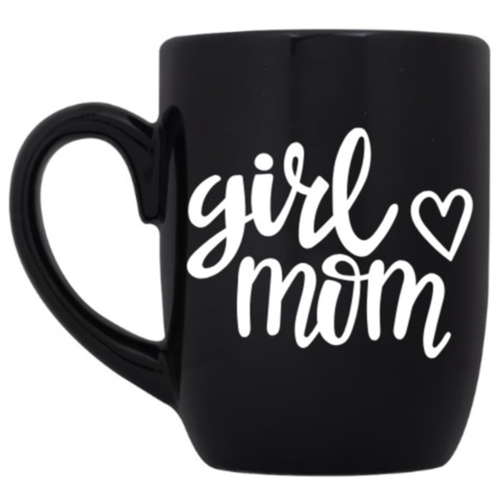 Girl Mom Black Coffee Mug Cup